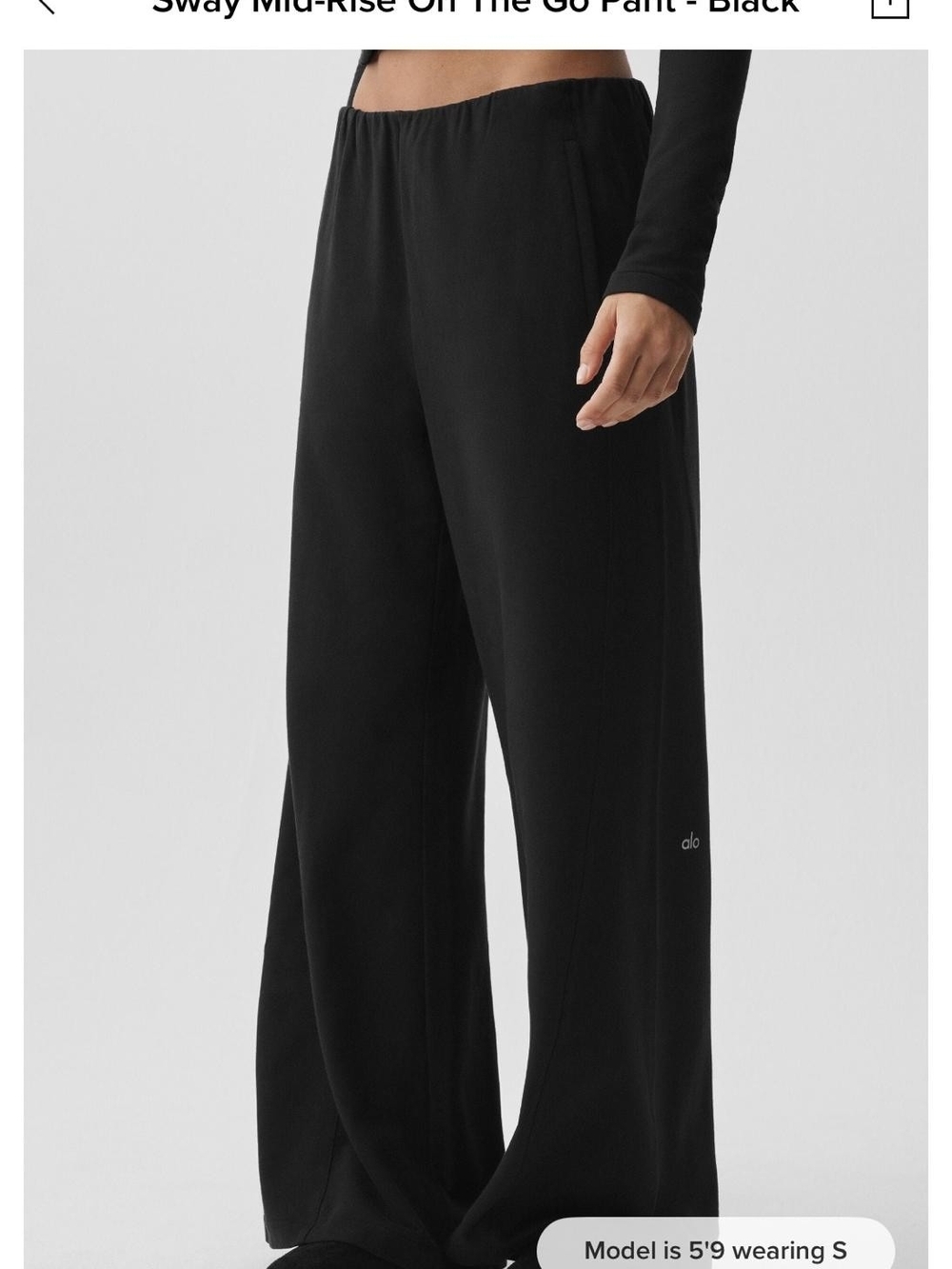 ALO Yoga Wide-Leg Sway Pant in Black